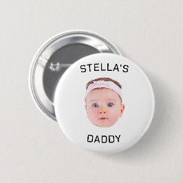 Personalisiertes Baby Face Foto Vater Geschenk Button