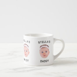 Personalisiertes Baby Face Foto Vater Geschenk Espressotasse