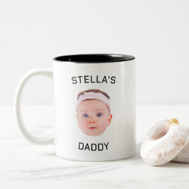 Personalisiertes Baby Face Foto Vater Geschenk Zweifarbige Tasse