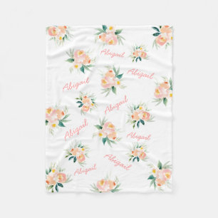 Personalisiertes Baby Floral Name Fleece Blanket