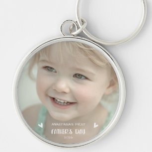 Personalisiertes Baby-Foto 1. Vatertag Schlüsselanhänger