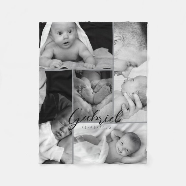 Personalisiertes Baby Foto Blanket Collage Fleecedecke (Vorderseite)