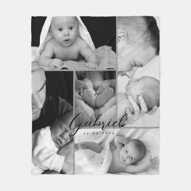 Personalisiertes Baby Foto Blanket Collage Fleecedecke (Vorderseite)