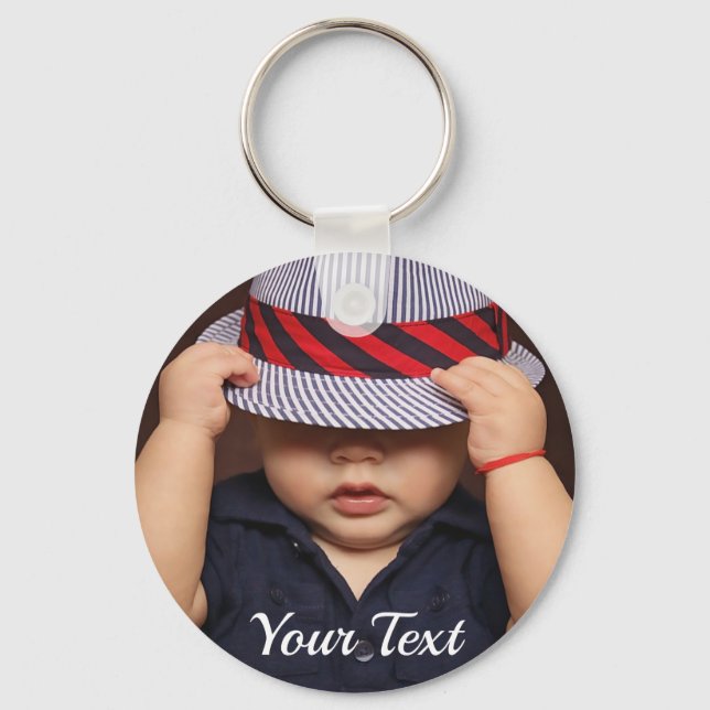 Personalisiertes Baby Foto Button Schlüsselanhänge Schlüsselanhänger (Vorderseite)