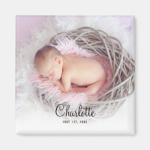 Personalisiertes Baby Foto Keepake Magnet
