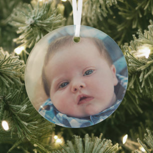 Personalisiertes Baby-Foto Ornament Aus Glas
