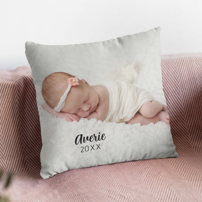 Personalisiertes Baby Foto Portait 2 Kissen (Personalized Baby Photo Portait 2 Sided Throw Pillow
)