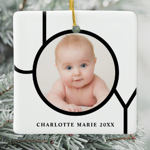 Personalisiertes Baby Foto Weihnachten Keramikornament