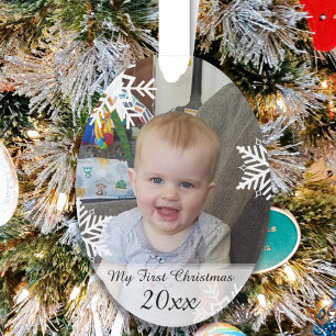 Personalisiertes Baby-Foto Weihnachtskuchen Ornament