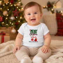 Personalisiertes Baby Frohe Weihnachten Santa