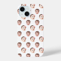 Personalisiertes Baby-Gesicht 2 Fotos Weiß
