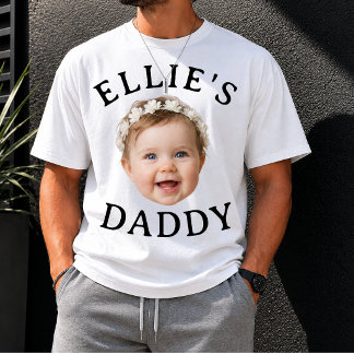 Personalisiertes Baby-Gesicht Daddy Mommy Fotogesc T-Shirt