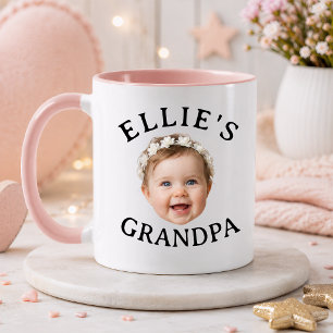 Personalisiertes Baby-Gesicht Opa, Oma-Geschenk Tasse