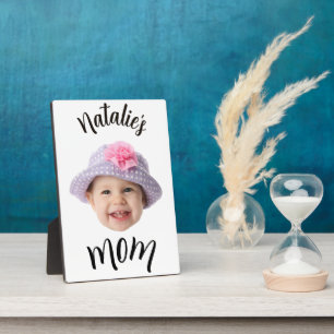 Personalisiertes Baby-Gesichtsfoto Name Neue Mutte Fotoplatte