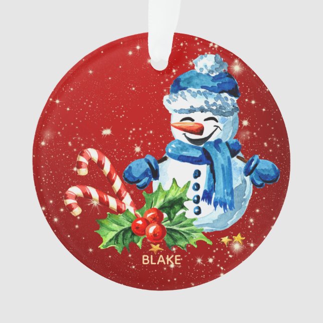 Personalisiertes Baby Keepake Ornament - Snowman (Vorderseite)