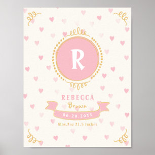 Personalisiertes Baby-Keepsakes Monogramm Poster