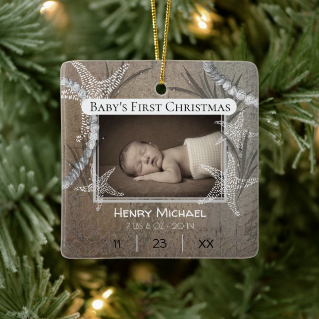 Personalisiertes Baby Keramikornament (Baum)