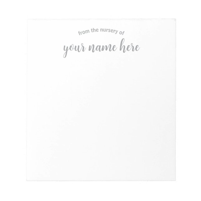 Personalisiertes Baby-Kinderzimmer Notepad Notizblock (Vorderseite)