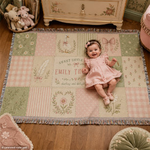 Personalisiertes Baby-Mädchen-Alberne-Gans-Patchwo Decke