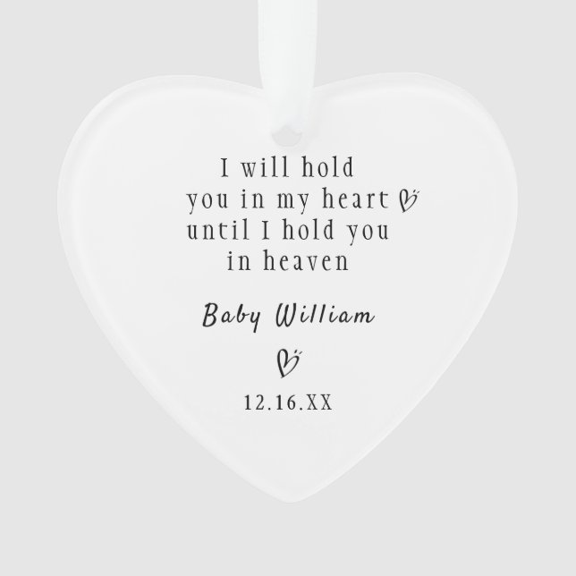 Personalisiertes Baby Memorial Child Loss Beileid  Ornament (Vorderseite)