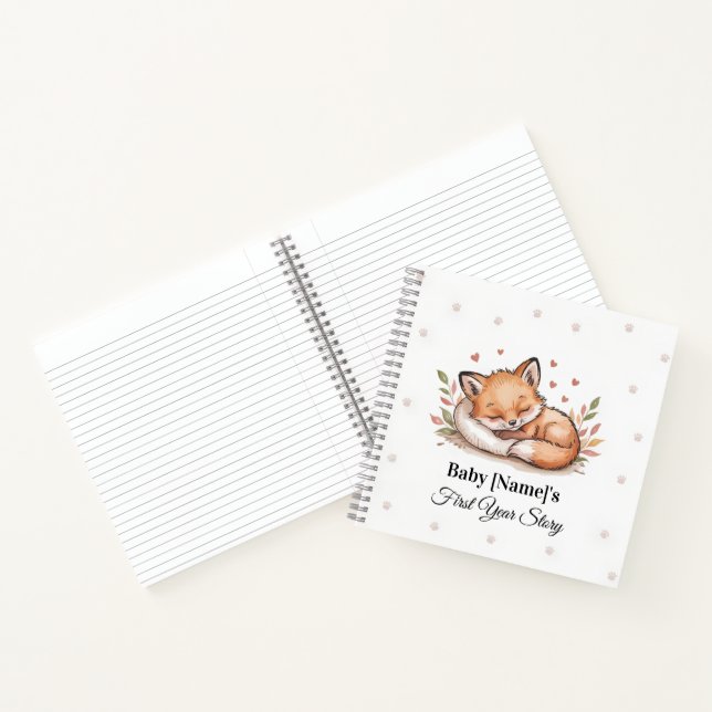 Personalisiertes Baby Memory Book - Fox Notizbuch (Innenseite)