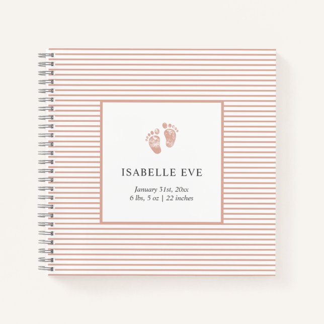 Personalisiertes Baby-Memory-Buch Rosa Notizbuch (Vorderseite)