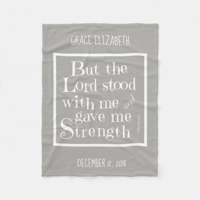 Personalisiertes Baby, mit Verse aus Timothy (grau Fleecedecke (Vorderseite)