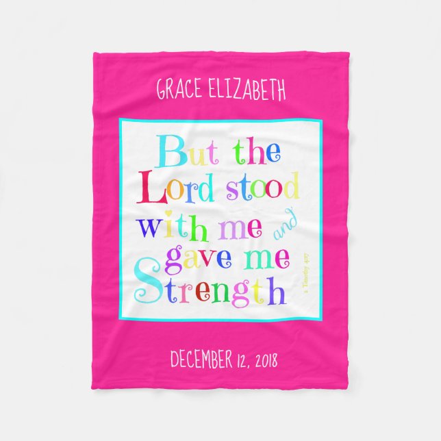 Personalisiertes Baby, mit Verse aus Timothy (Rege Fleecedecke (Vorderseite)