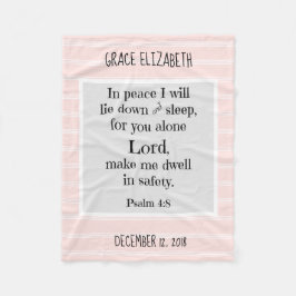 Personalisiertes Baby, Nachtgebet (Psalm 4:8) Fleecedecke