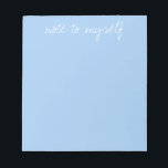 Personalisiertes Baby Notizblock<br><div class="desc">Personalisieren Sie den Text,  fügen Sie Ihre Initialen hinzu,  löschen Sie ihn. Weißer Text auf einem babyblauen Hintergrund.</div>