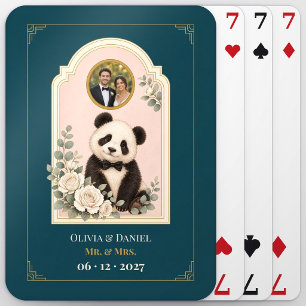 Personalisiertes Baby-Panda-Hochzeitsgeschenk-Foto Spielkarten