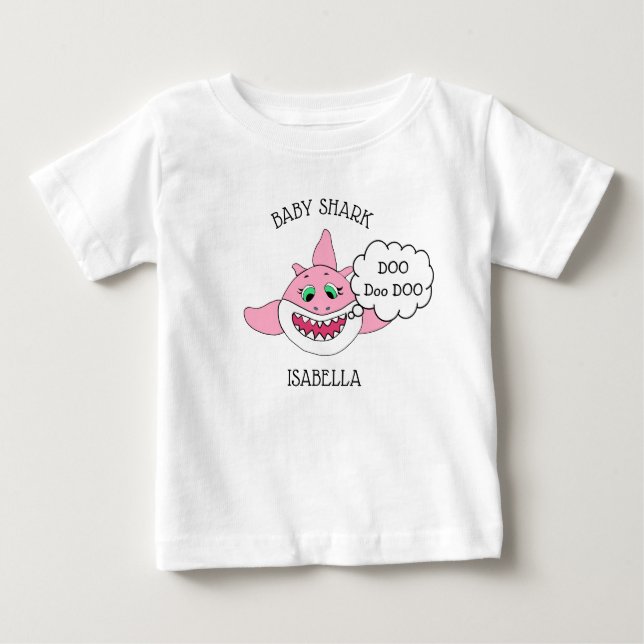 Personalisiertes Baby Shark Baby Baby T-shirt (Vorderseite)