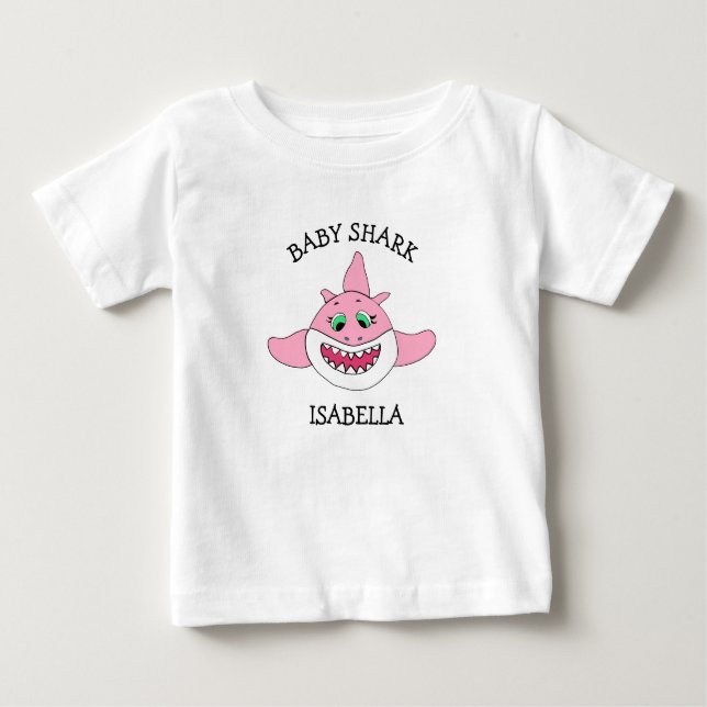 Personalisiertes Baby Shark Baby T-shirt (Vorderseite)