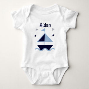 Personalisiertes Baby-Shirt "Nautical/Sailboat/Nav Baby Strampler