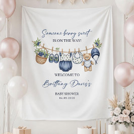 Personalisiertes Baby Shower Hintergrundbanner, Ma Wandteppich