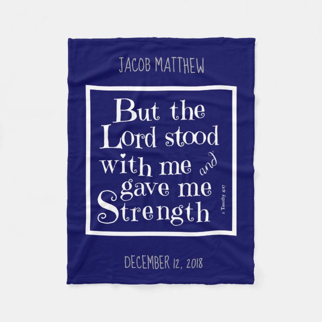 Personalisiertes Baby, Verse aus Timothy, marinebl Fleecedecke (Vorderseite)