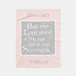 Personalisiertes Baby, Verse aus Timothy, rosa/gra Fleecedecke