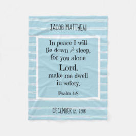 Personalisiertes Baby, w Nachtgebet (Psalm 4:8) Fleecedecke