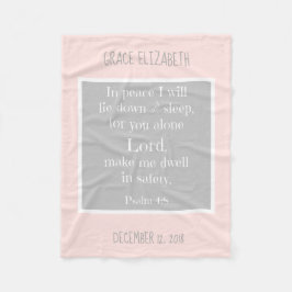 Personalisiertes Baby, w Nachtgebet (Psalm 4:8) Fleecedecke