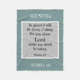 Personalisiertes Baby, w Nachtgebet (Psalm 4:8) Fleecedecke