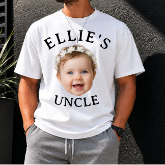 Personalisiertes Babygesicht Onkel Individuelles F T-Shirt