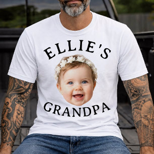 Personalisiertes Babygesicht Opa individuelles Fot T-Shirt