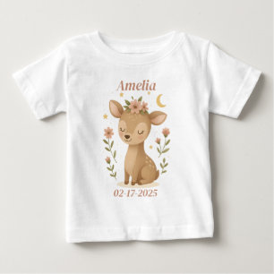 Personalisiertes Babyoutfit – Individuelles Hirsch Baby T-shirt
