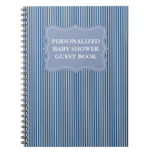 Personalisiertes Babyparty-Gästebuch Blauer Noti Notizblock