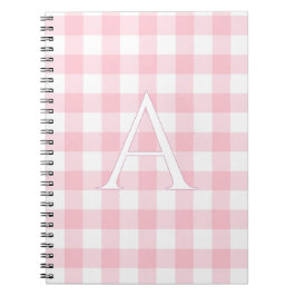 Personalisiertes Babyrosa-Gingham-Notizbuch Notizblock
