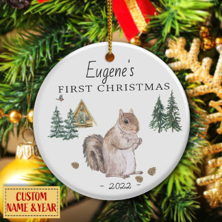 Personalisiertes Babys erste Weihnachtsdekoration Keramik Ornament