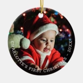 Personalisiertes Baby's First Christmas Foto Templ Keramik Ornament