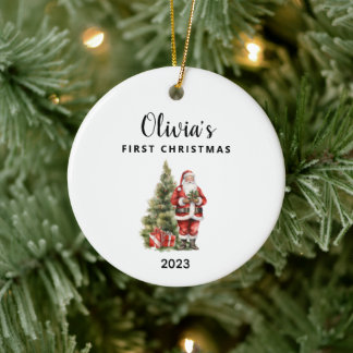 Personalisiertes Baby's First Christmas Keepake Keramik Ornament