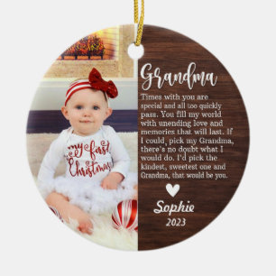 Personalisiertes Baby's First Christmas/Oma Keramik Ornament