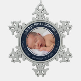 Personalisiertes Baby's First Christmas Schneeflocken Zinn-Ornament